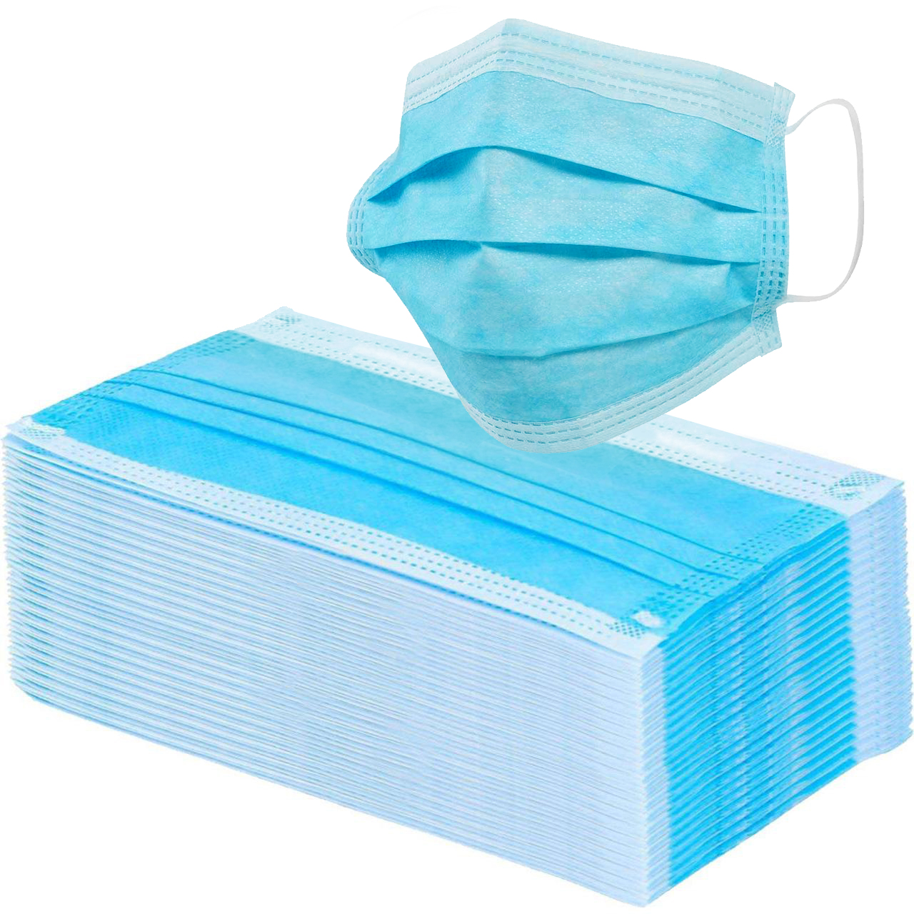 Маски трехслойные упаковка 50 шт 650₽